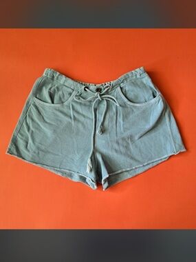 Vintage 90’s moda international Light blue cotton shorts with drawstring waist